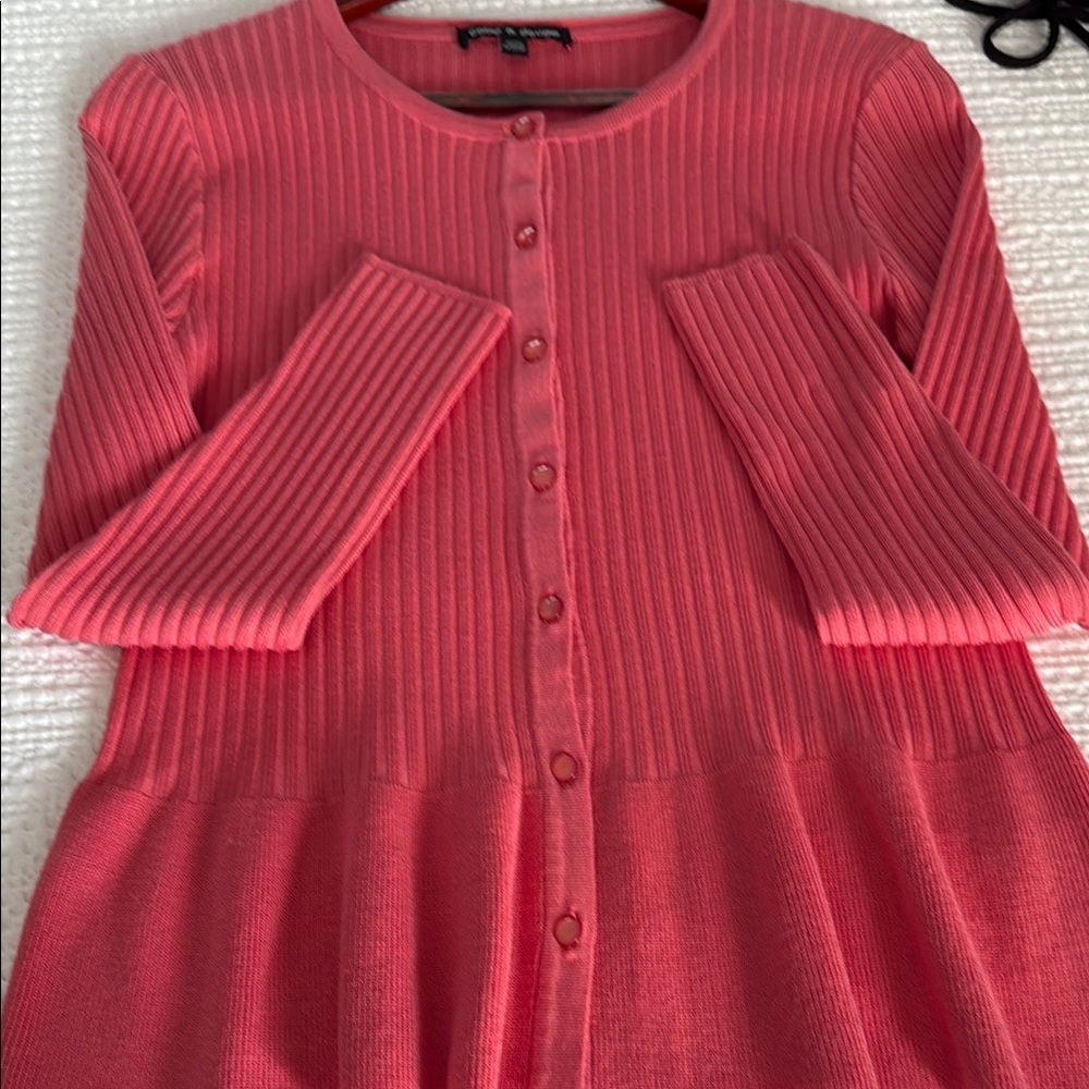 Cable & Gauge Coral Ribbed Sweater